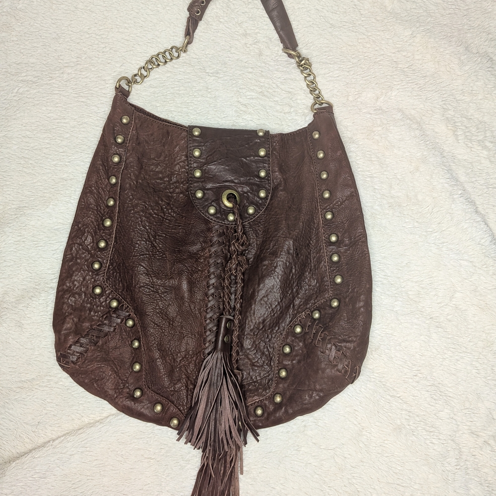 Cynthia Rowley Dark Brown Studded Hobo Bag